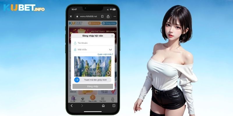 Đăng Nhập Kubet: Cách Vào Game Mượt Mà, Không Gián Đoạn 2 Đăng nhập Kubet trên smartphone